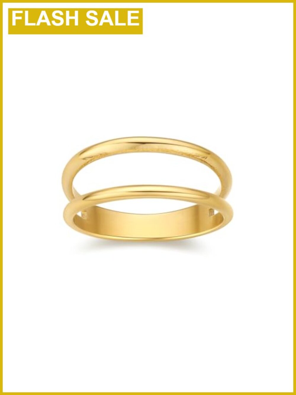 14K Gold Plated Double Band Ring Women Dainty Stackable Ring